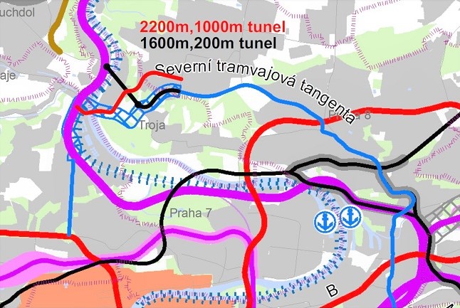 Severní tramvajová tangenta v Zásadách územního rozvoje Prahy